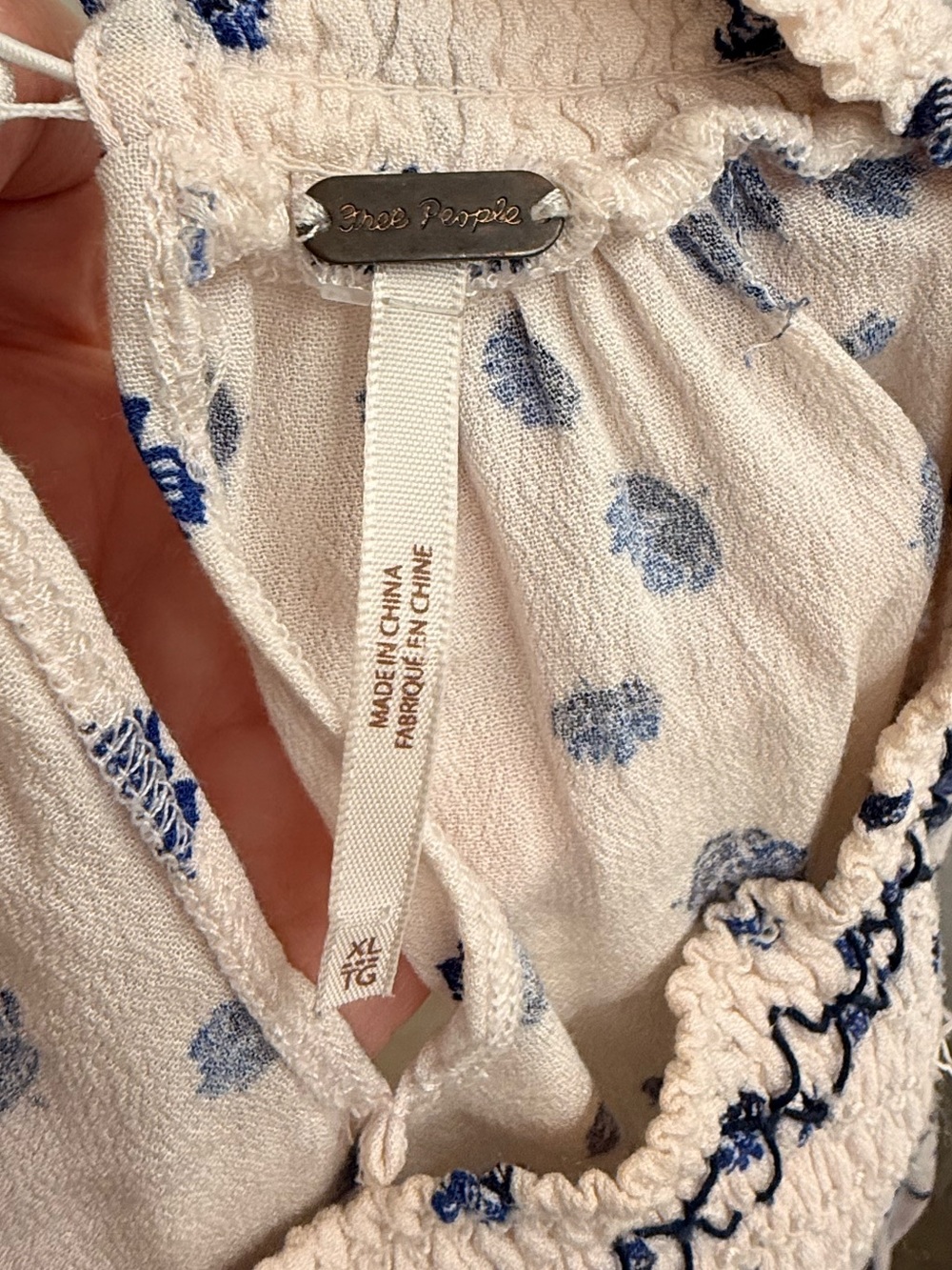Free People Smocked tunic mini dress oversized sz XL - Picture 9 of 10